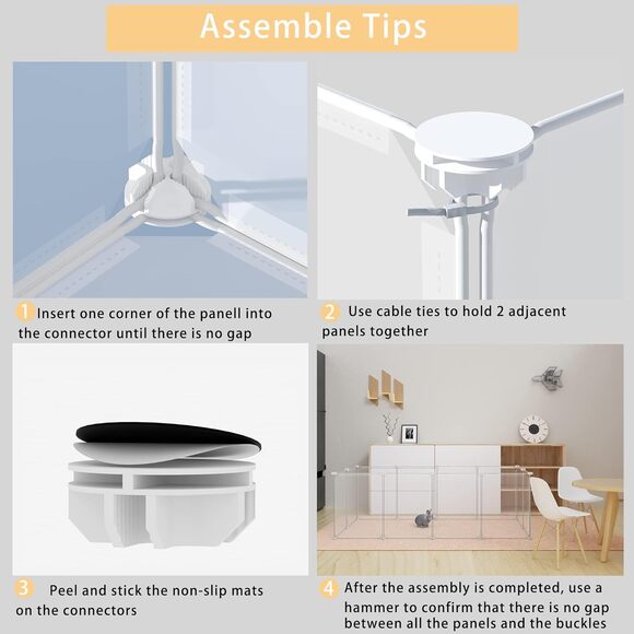 Pet Playpen Portable Small Animals Playpen 12 Panels 48"L x 24"W x 16"H - Picture 5 of 6